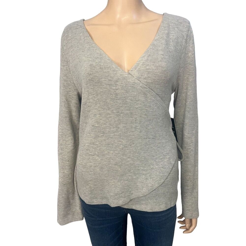 Lulus Wrap Sweater Adjustable Long Sleeve V Neck Ballerina